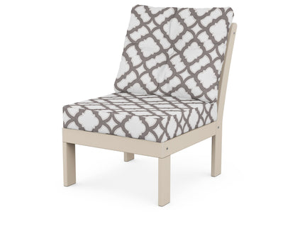 POLYWOOD® Vineyard Modular Armless Chair in Sand / Trellis Grey Mist
