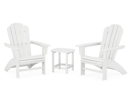 Country Living Cottage Curveback Adirondack Chair 3-Piece Set in White
