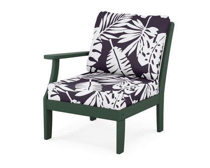 POLYWOOD® Braxton Modular Left Arm Chair in Green / Leaf Navy