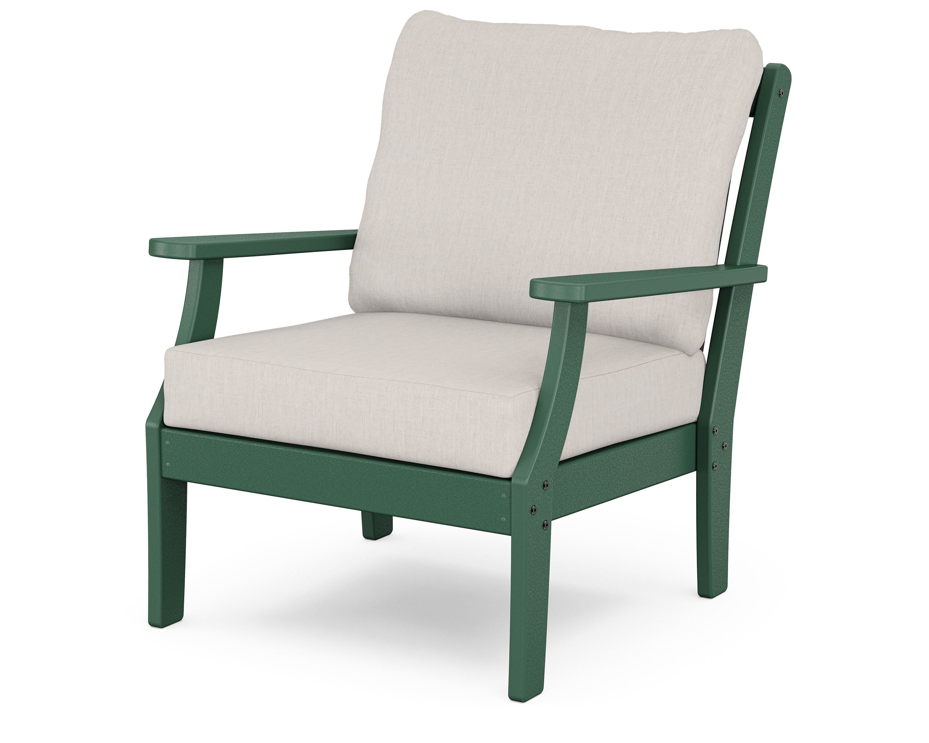 POLYWOOD® Braxton Deep Seating Chair in Green / Cast Ash