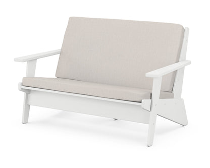 POLYWOOD® Riviera Modern Lounge Loveseat in White / Cast Ash