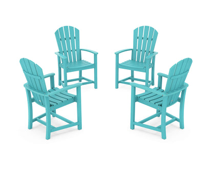 POLYWOOD® Palm Coast 4-Piece Upright Adirondack Conversation Set in Aruba
