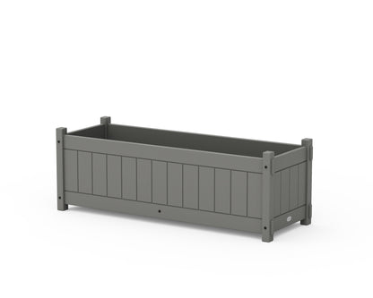 POLYWOOD® Vineyard Rectangle Triple Planter Box in Slate Grey