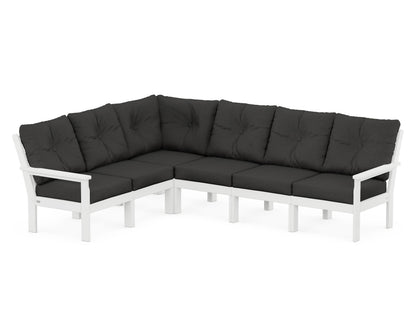 POLYWOOD® Vineyard 6-Piece Sectional in White / Spectrum Carbon
