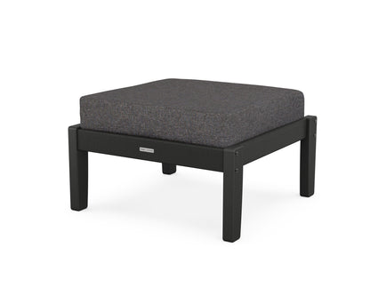 Martha Stewart by POLYWOOD® Chinoiserie Deep Seating Ottoman in Black / Ash Charcoal