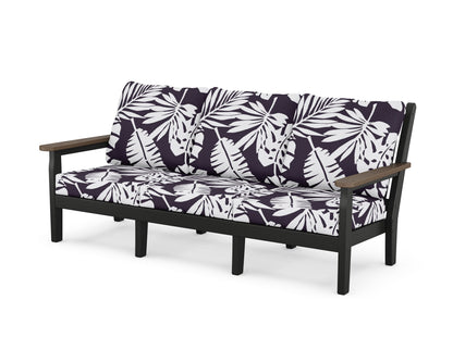 POLYWOOD® Chippendale Deep Seating Sofa in Black / Kona / Leaf Navy