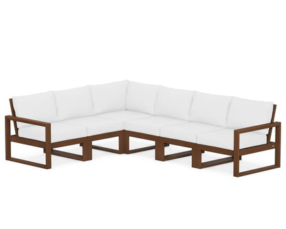 POLYWOOD® EDGE 6-Piece Modular Deep Seating Set in Teak / Natural