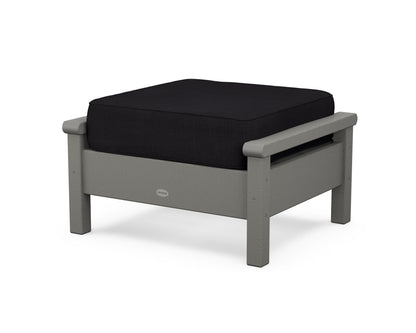 POLYWOOD® Harbour Deep Seating Ottoman in Slate Grey / Midnight Linen