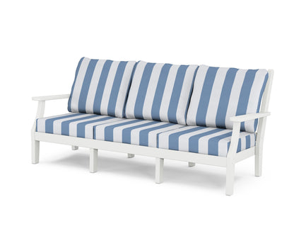 Country Living Wovendale Deep Seating Sofa in White / Cabana Stripe Sky Blue