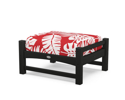 POLYWOOD® Club Ottoman in Black / Leaf Crimson