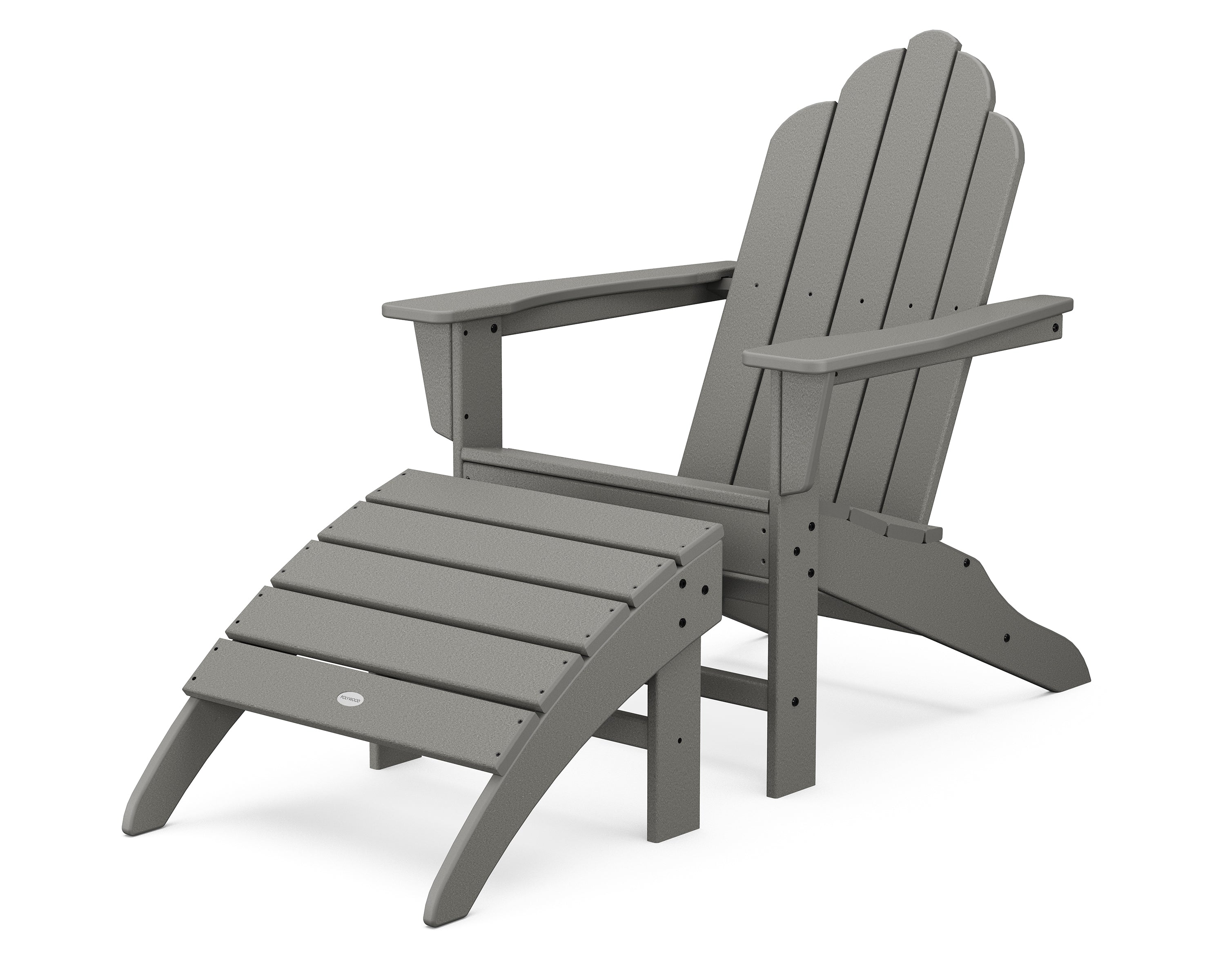 POLYWOOD® Long Island Adirondack 2-Piece Set in Slate Grey