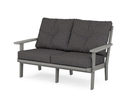 POLYWOOD® Oxford Deep Seating Loveseat in Slate Grey / Ash Charcoal