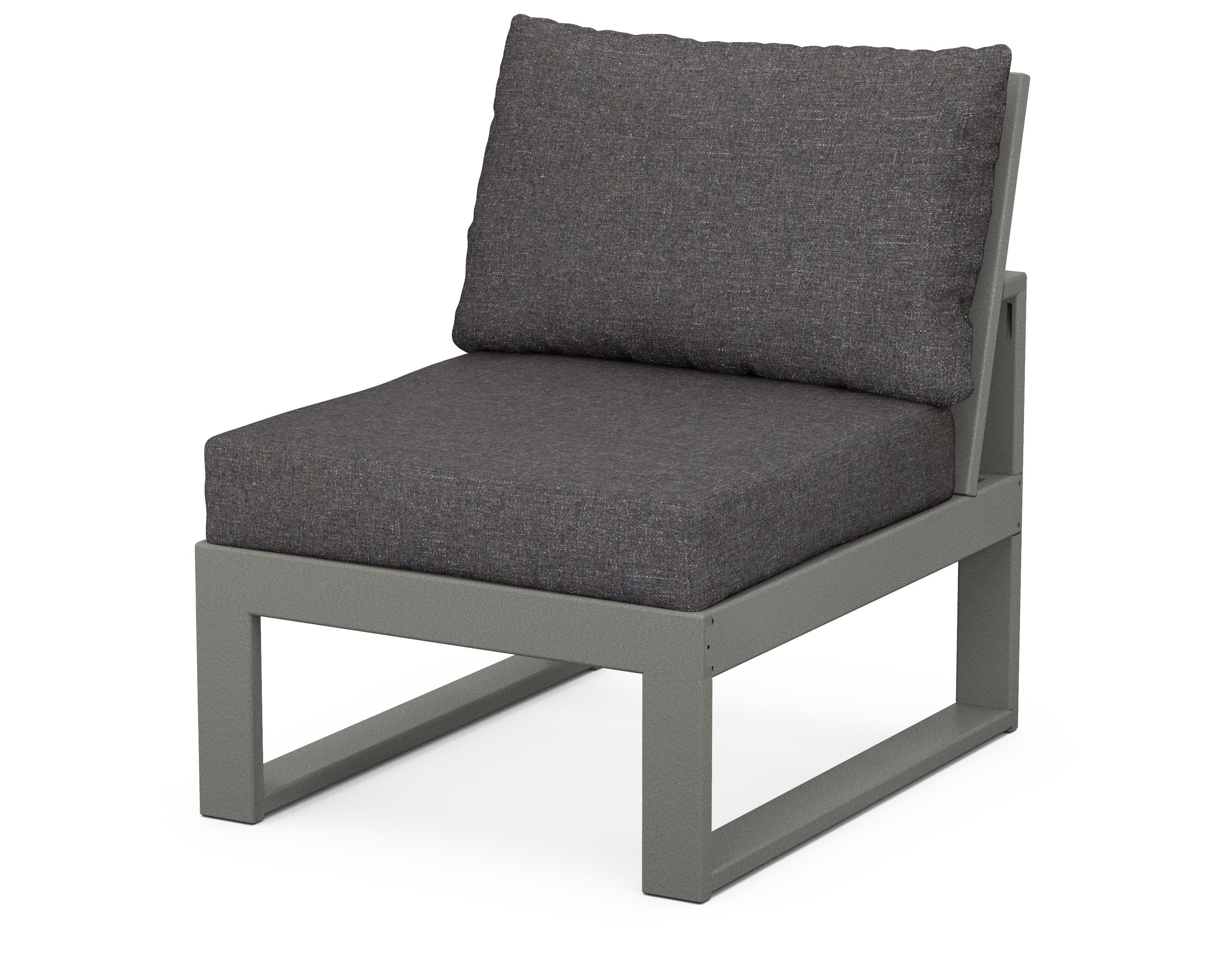 Unbranded Modular Armless Chair in Slate Grey / Ash Charcoal