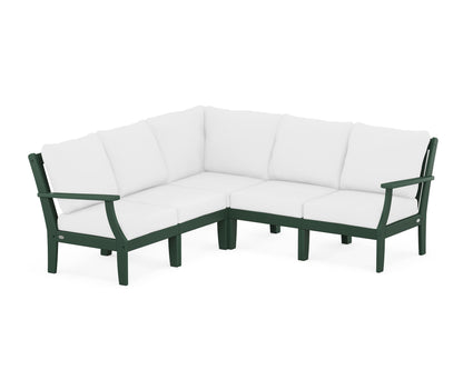POLYWOOD® Braxton Modular 5-Piece Deep Seating Set in Green / Natural