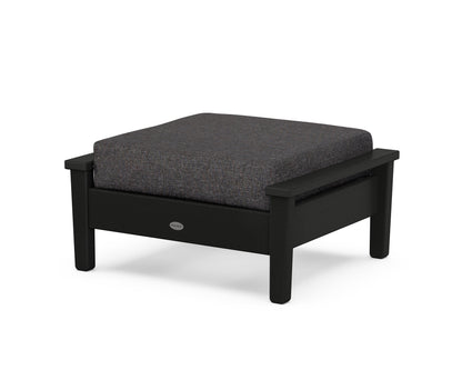 POLYWOOD® Prescott Deep Seating Ottoman in Black / Ash Charcoal