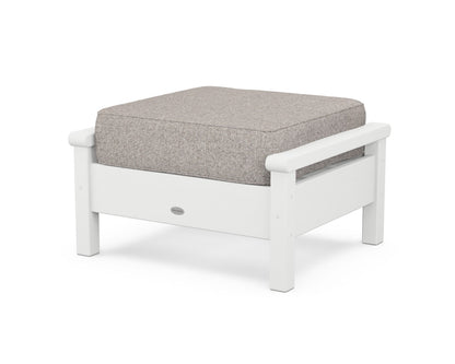 POLYWOOD® Harbour Deep Seating Ottoman in White / Weathered Tweed