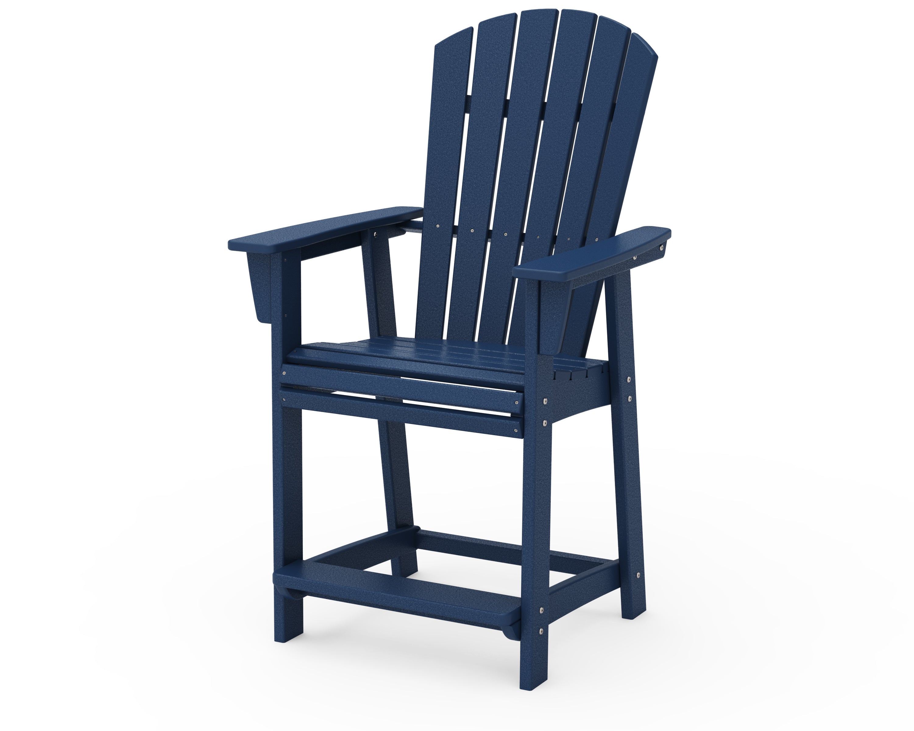 POLYWOOD® Nautical Curveback Adirondack Counter Chair in Navy
