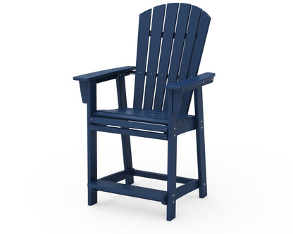 POLYWOOD® Nautical Curveback Adirondack Counter Chair in Navy
