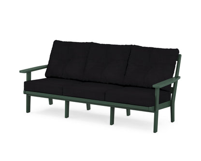 POLYWOOD® Oxford Deep Seating Sofa in Green / Midnight Linen
