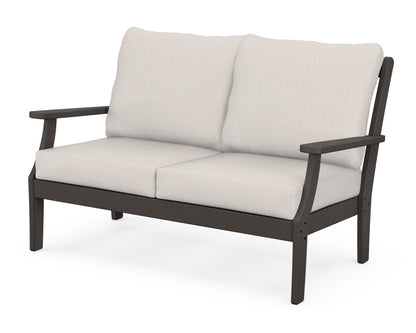 POLYWOOD® Braxton Deep Seating Loveseat in Vintage Coffee / Cast Ash