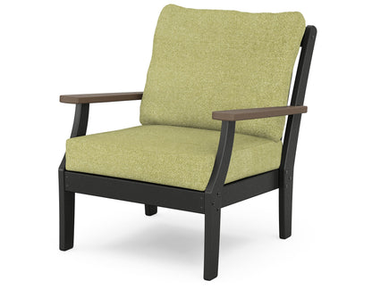 POLYWOOD® Braxton Deep Seating Chair in Black / Kona / Chartreuse Boucle