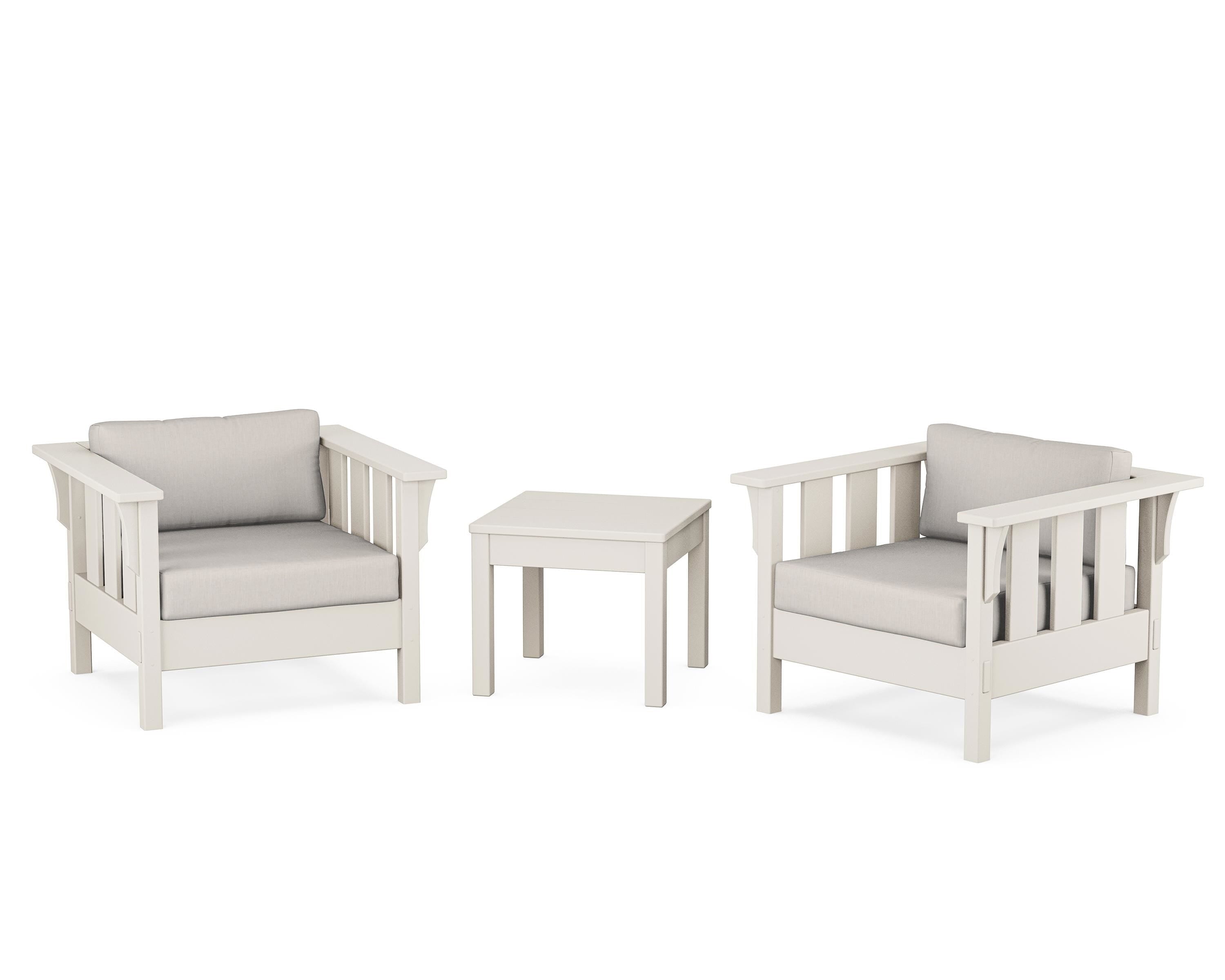 Martha Stewart by POLYWOOD® Acadia 3-Piece Deep Seating Set in Sand / Cast Ash