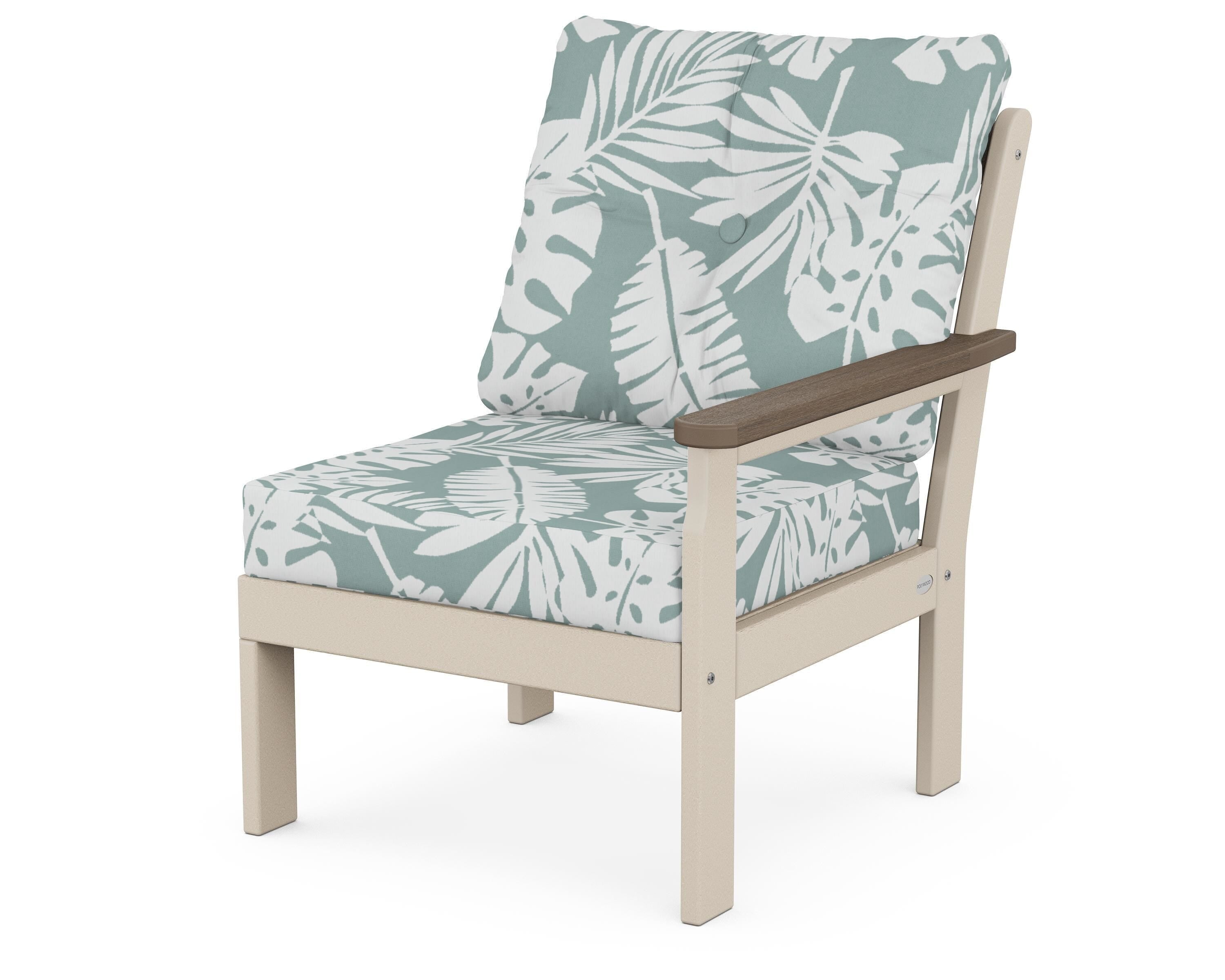 POLYWOOD® Vineyard Modular Right Arm Chair in Sand / Kona / Leaf Glacier Spa