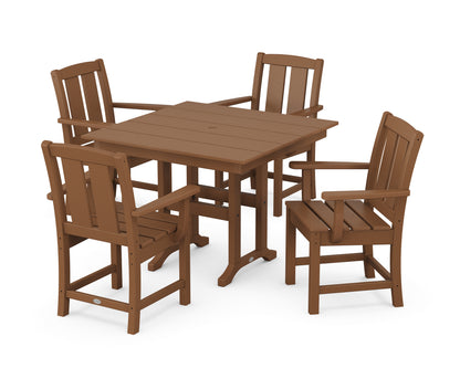 POLYWOOD® Mission 5-Piece Farmhouse Dining Set in Teak