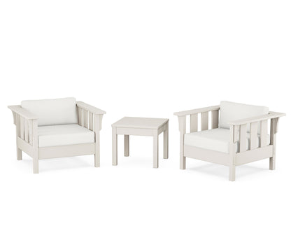 Martha Stewart by POLYWOOD® Acadia 3-Piece Deep Seating Set in Sand / Natural Linen