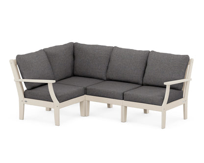 POLYWOOD® Braxton Modular 4-Piece Deep Seating Set in Sand / Ash Charcoal