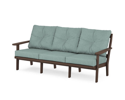 POLYWOOD® Mission Deep Seating Sofa in Mahogany / Glacier Spa