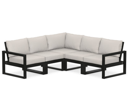 POLYWOOD® EDGE 5-Piece Modular Deep Seating Set in Black / Cast Ash