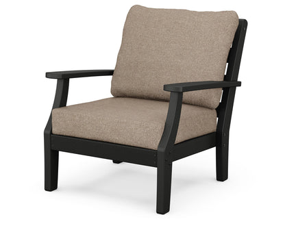 POLYWOOD® Chesapeake Deep Seating Chair in Black / Spiced Burlap