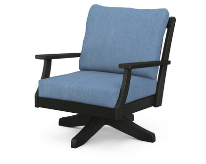 Braxton Deep Seating Swivel Chair - Black