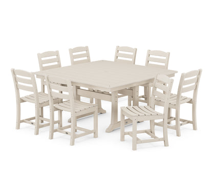 POLYWOOD® La Casa Café 9-Piece Nautical Trestle Dining Set in Sand