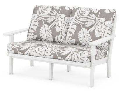 POLYWOOD® Lakeside Deep Seating Loveseat in White / Leaf Grey Mist