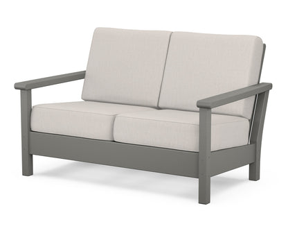 POLYWOOD® Harbour Deep Seating Loveseat in Slate Grey / Cast Ash