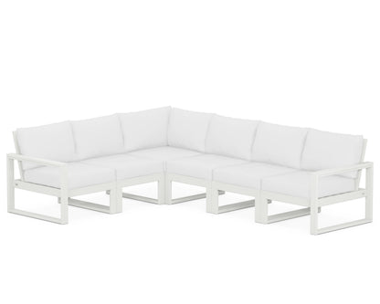 POLYWOOD® EDGE 6-Piece Modular Deep Seating Set in Vintage White / Natural