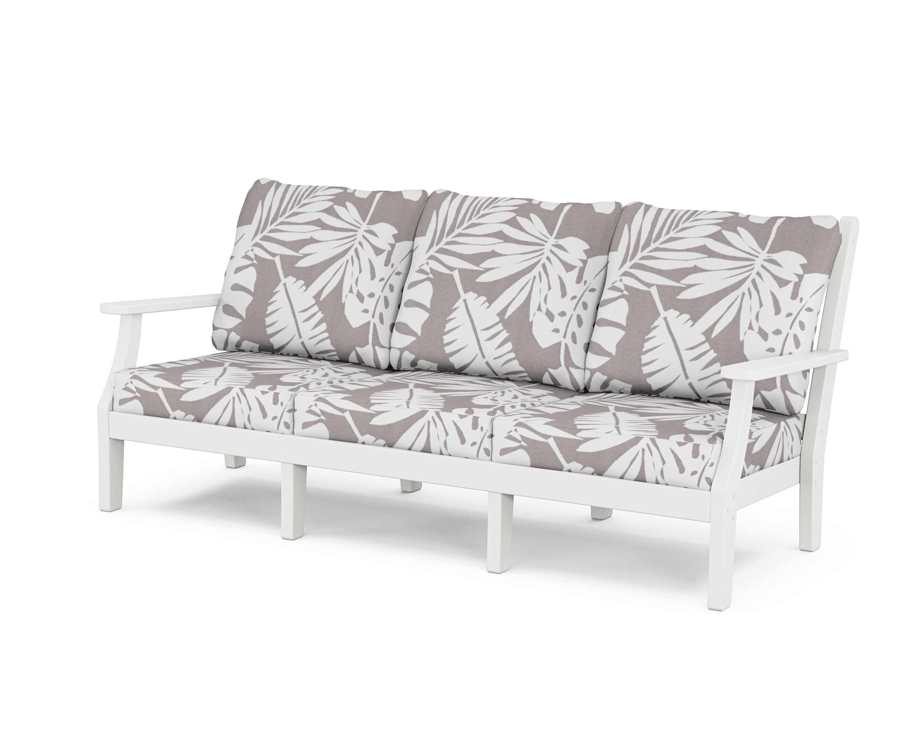 Country Living Wovendale Deep Seating Sofa in White / Leaf Grey Mist