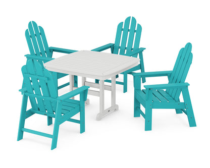 POLYWOOD® Long Island 5-Piece Dining Set with Trestle Legs in Aruba / White