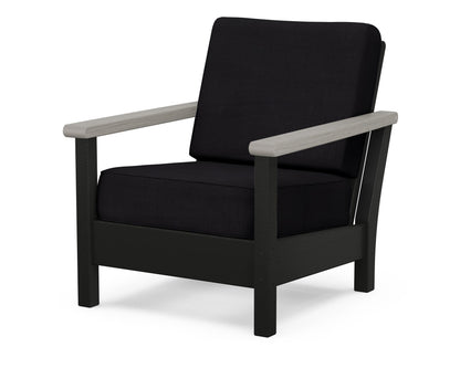 POLYWOOD® Harbour Deep Seating Chair in Black / Driftwood / Midnight Linen