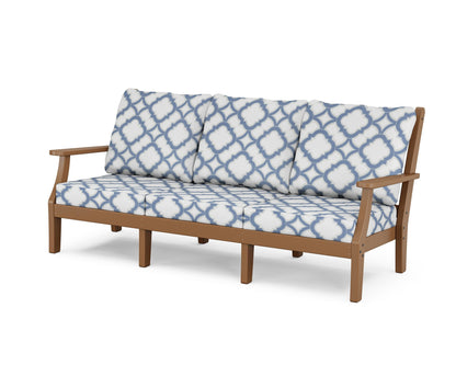 Country Living Wovendale Deep Seating Sofa in Teak / Trellis Sky Blue