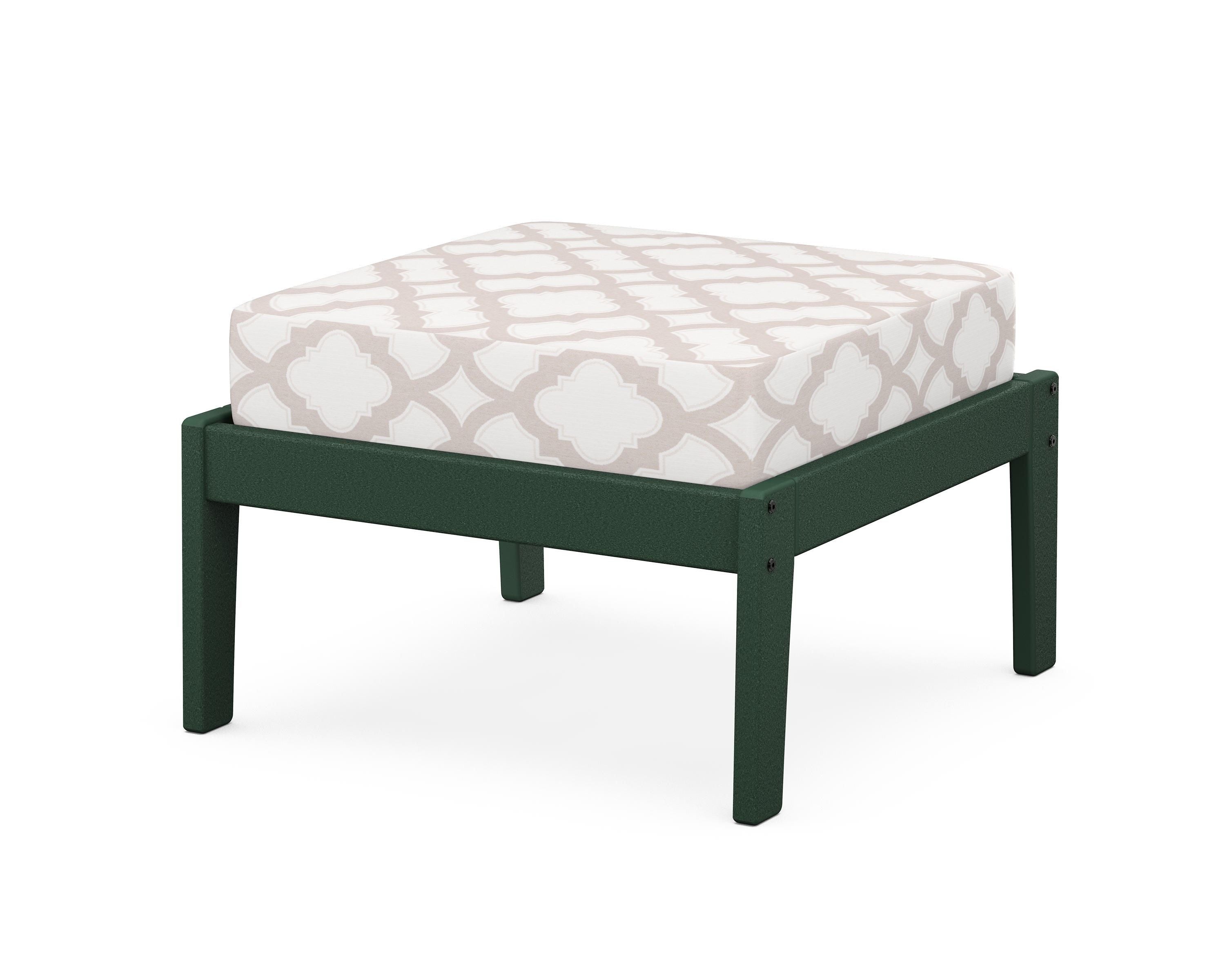 Unbranded Deep Seating Ottoman in Green / Trellis Dune Burlap