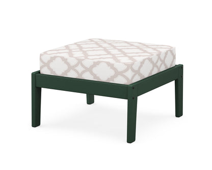 Unbranded Deep Seating Ottoman in Green / Trellis Dune Burlap