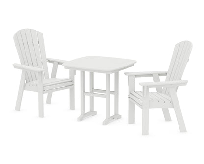 POLYWOOD® Nautical Adirondack 3-Piece Dining Set in White