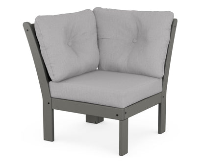 POLYWOOD® Vineyard Modular Corner Chair in Slate Grey / Granite