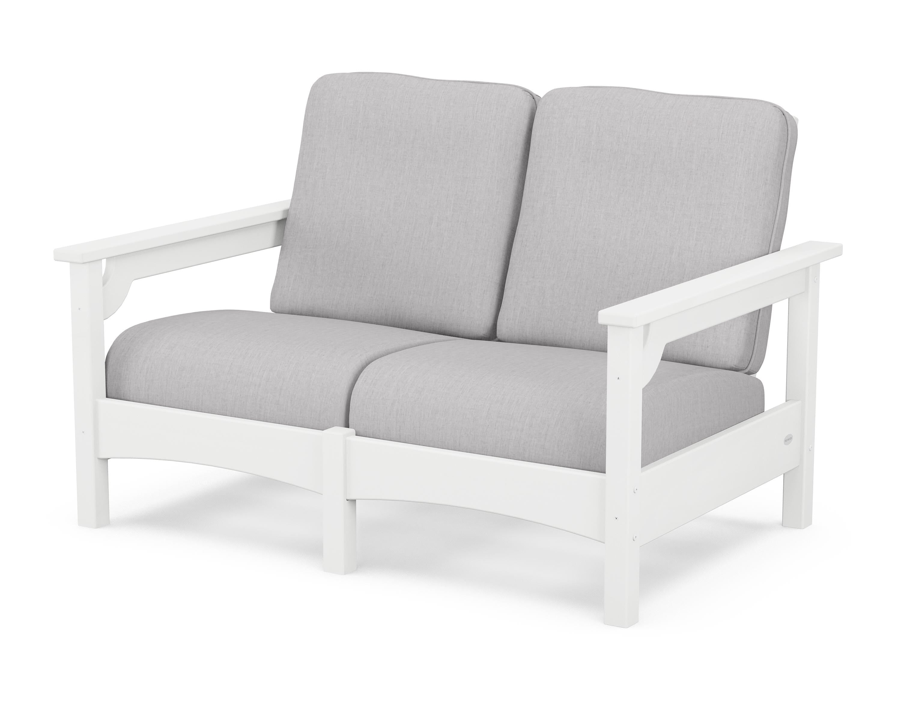 POLYWOOD® Club Loveseat in White / Granite