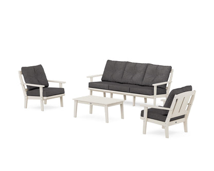POLYWOOD® Mission 4-Piece Deep Seating Set with Sofa in Sand / Ash Charcoal
