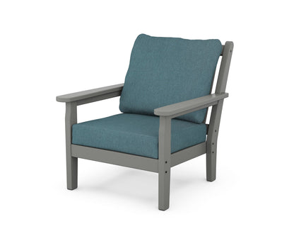 POLYWOOD® Chippendale Deep Seating Chair in Slate Grey / Ocean Teal