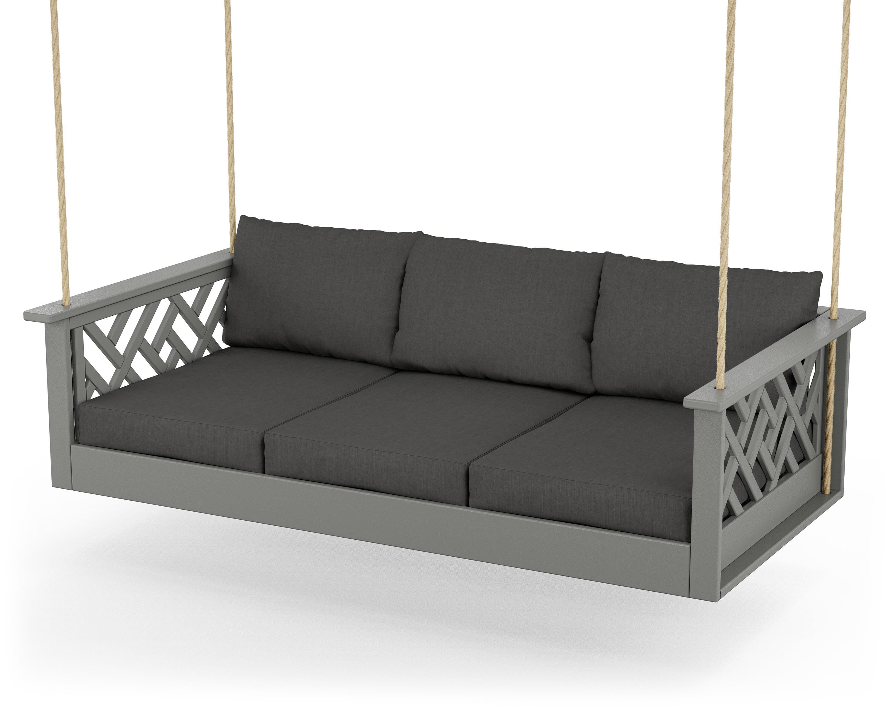 POLYWOOD® Chippendale Daybed Swing in Slate Grey / Spectrum Carbon